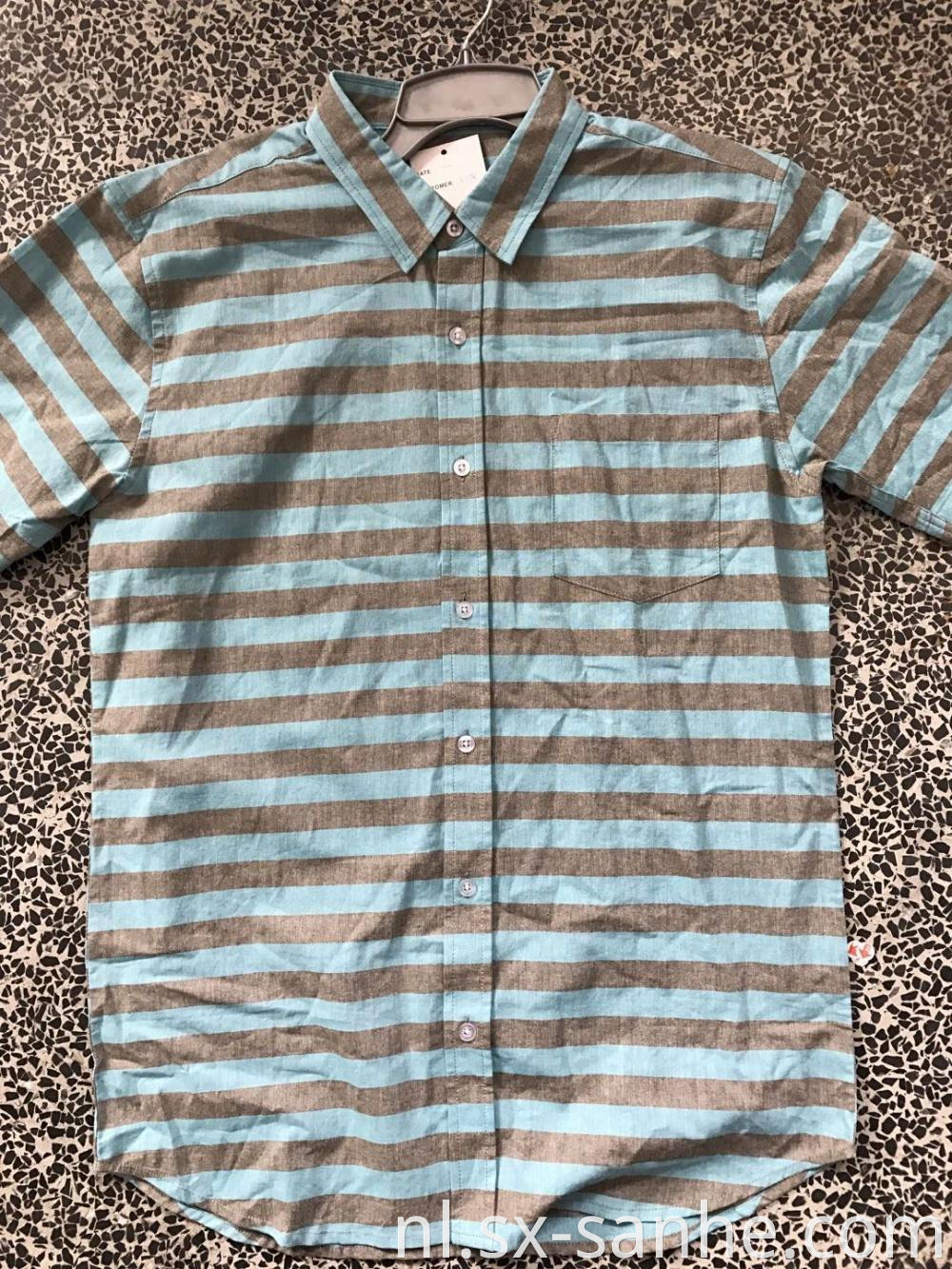 Men's Stylish Blue And Brown Striped Cotton Shirt